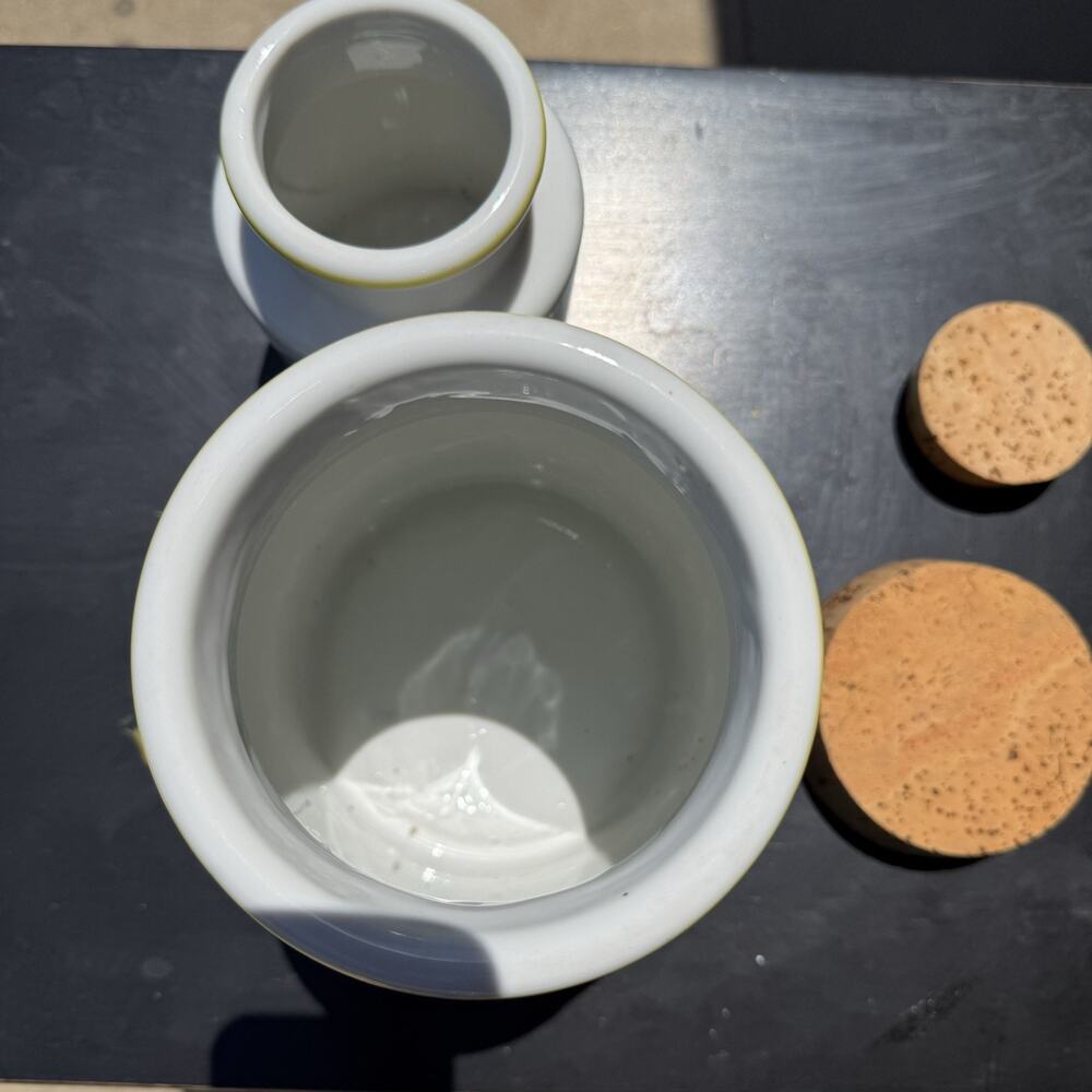 Vintage ABC Decorator Collection Porcelain Canister Set Japan Cork Lid MCM Retro - Picture 3 of 10